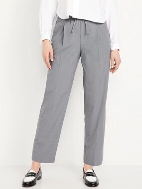 NWT Old Navy High-Waisted Billie Straight Ankle Trouser Gray Melange size Large
